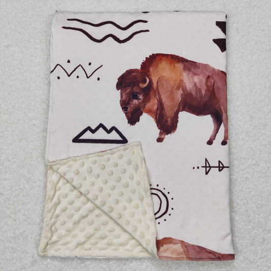 BL0068 Baby cow print brown blanket