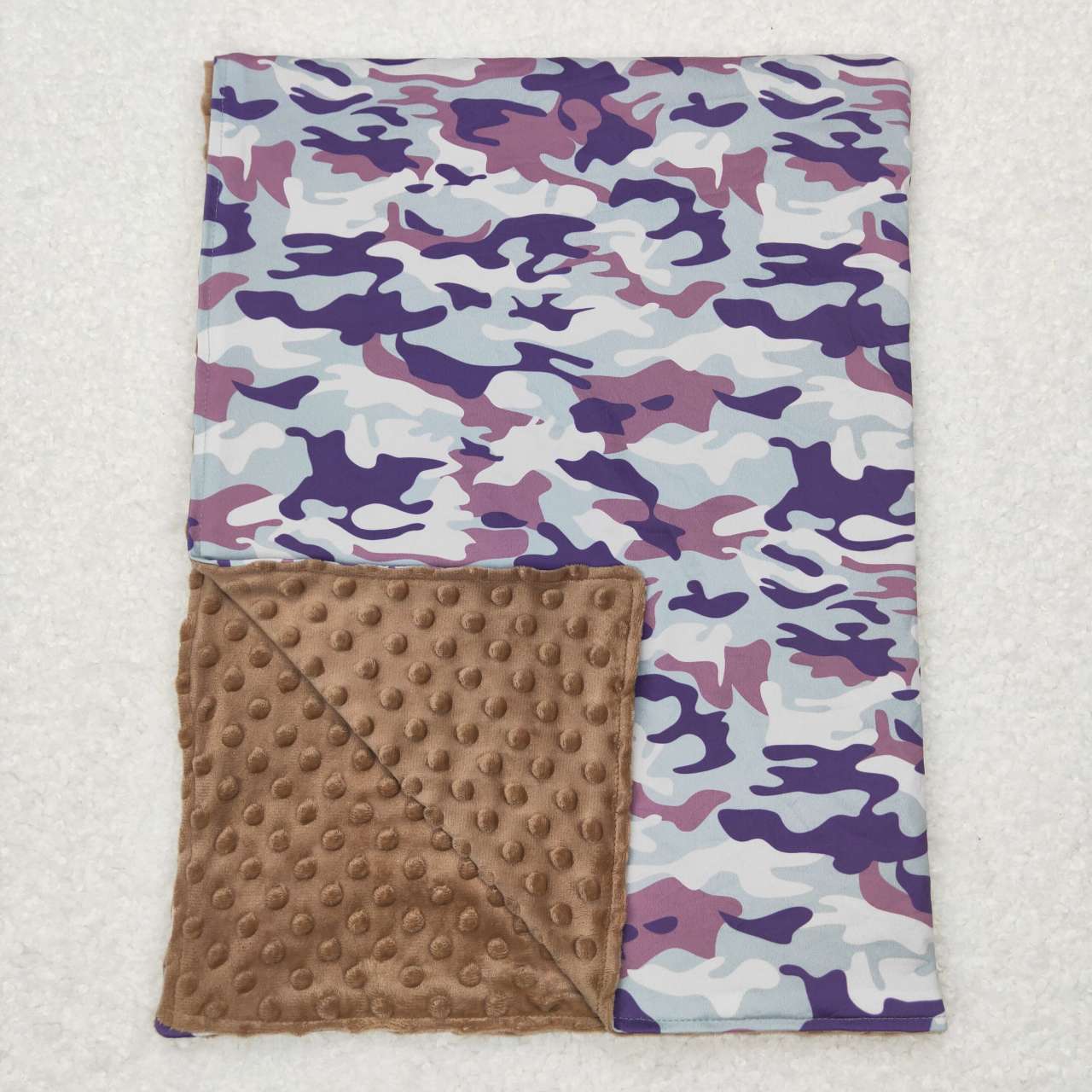 BL0076  Baby Camo Brown Baby Blanket