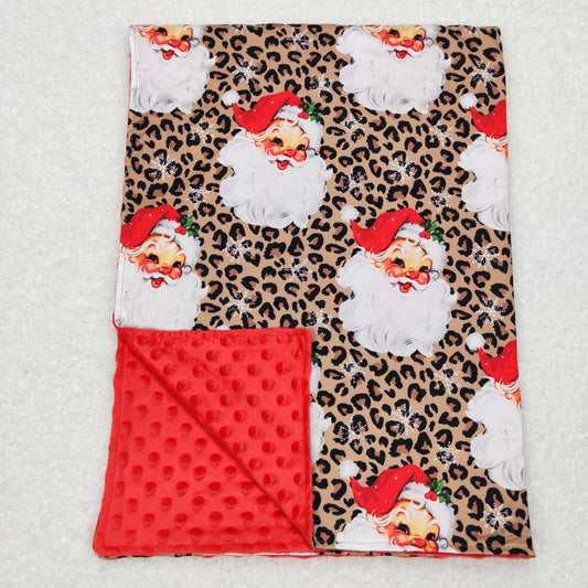 BL0087 baby newborn Santa leopard print christmas blanket