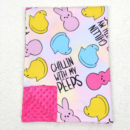 BL0093  baby newborn bunny print easter blanket