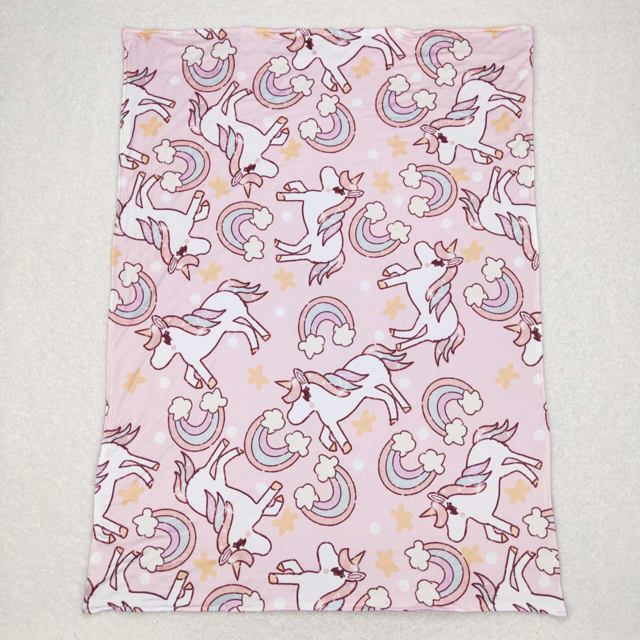 BL0100  baby newborn rainbow unicorn print blanket