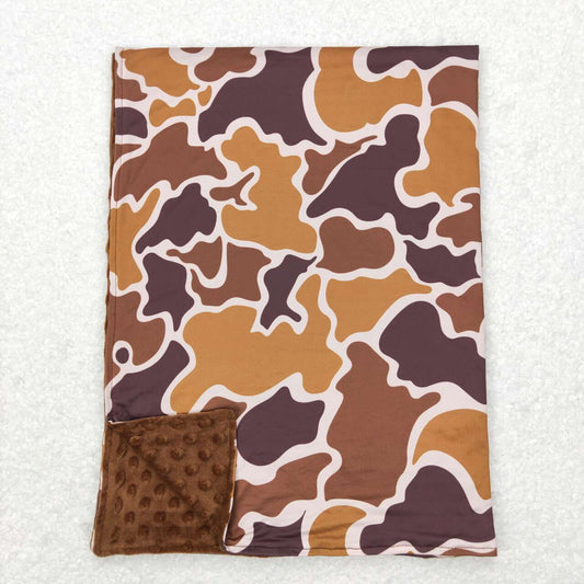 BL0109 baby newborn brown camouflage print blanket