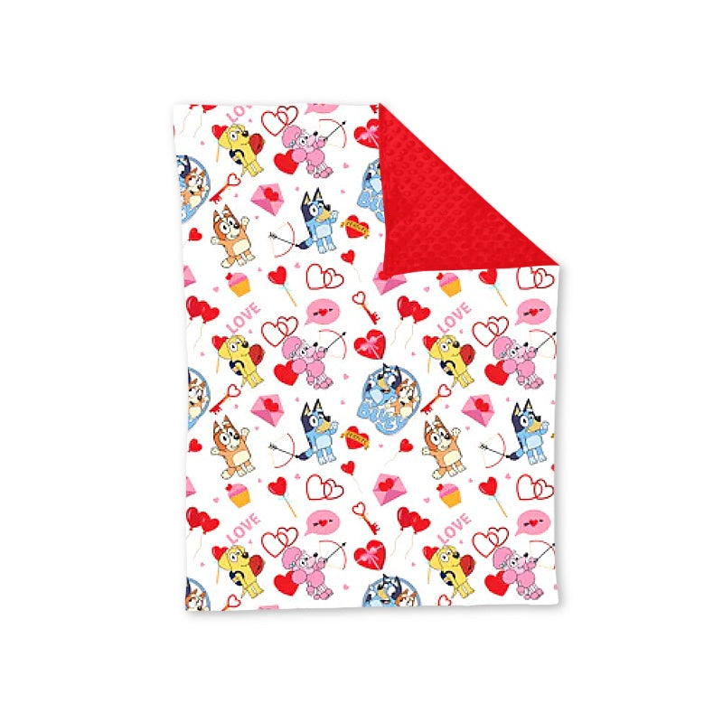 BL0116 pre-order baby newborn cartoon dog print valentines day blanket