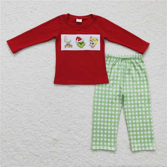 boys Xmas cartoon embroidery suits BLP0006