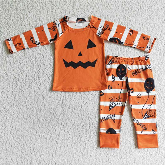 boys halloween grimace pumpkin pajamas set BLP0060