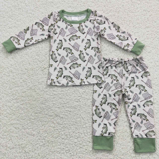 boys fishing pajamas sets BLP0179