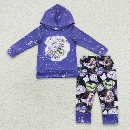 boys Halloween purple hoodies tops bottoms sets BLP0211