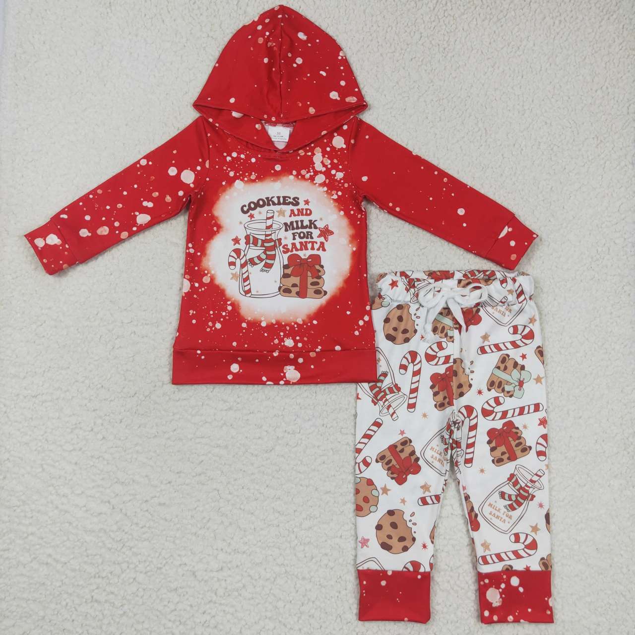 Sibling Baby Boys Girls Santa Lights Hoodie Top Leggings Bell Bottom Pant Christmas Clothes Set
