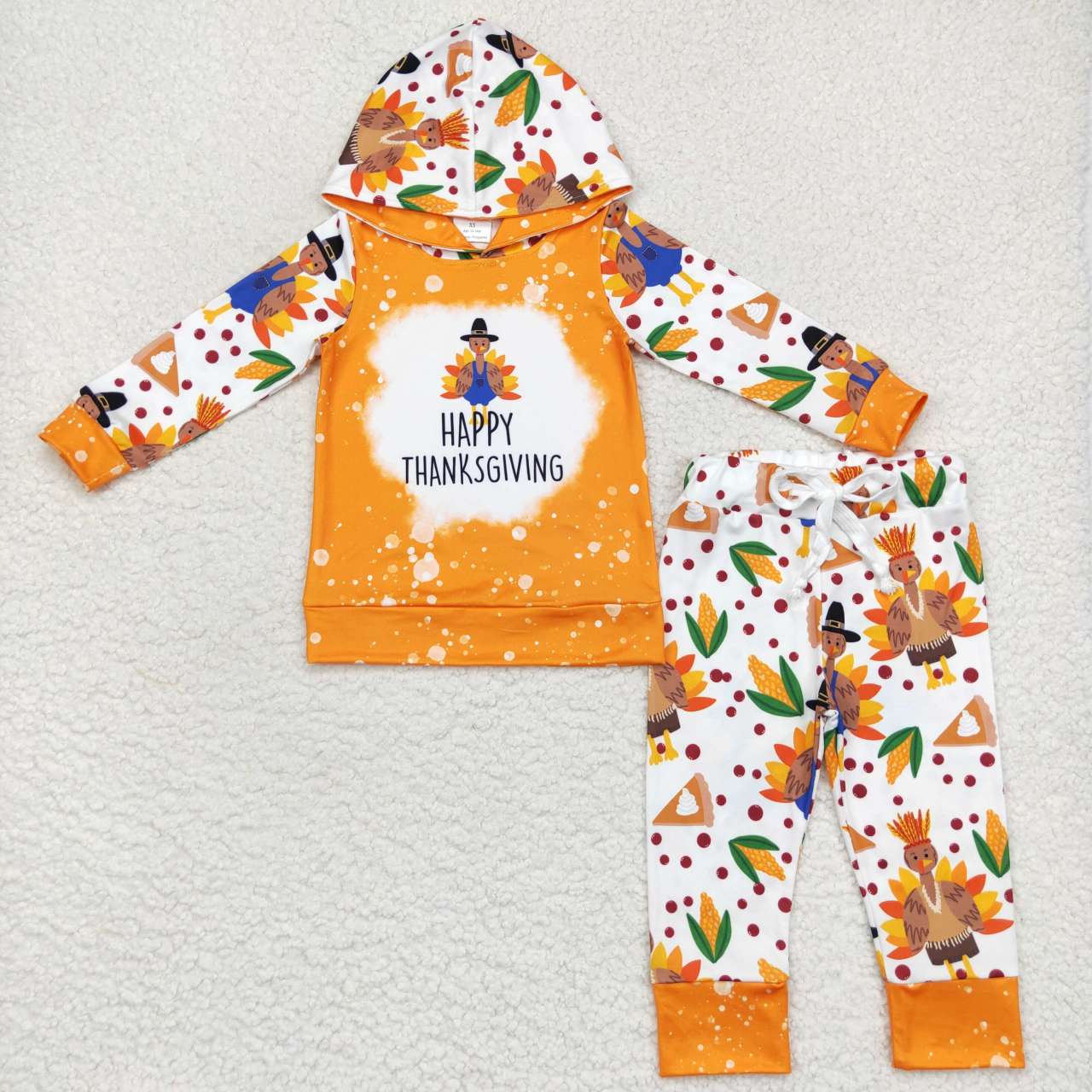 BLP0222 Boys Thanksgiving long sleeve hooded suit