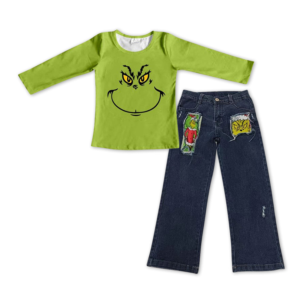 BLP0225  baby boy clothes jeans set boy christmas outfit