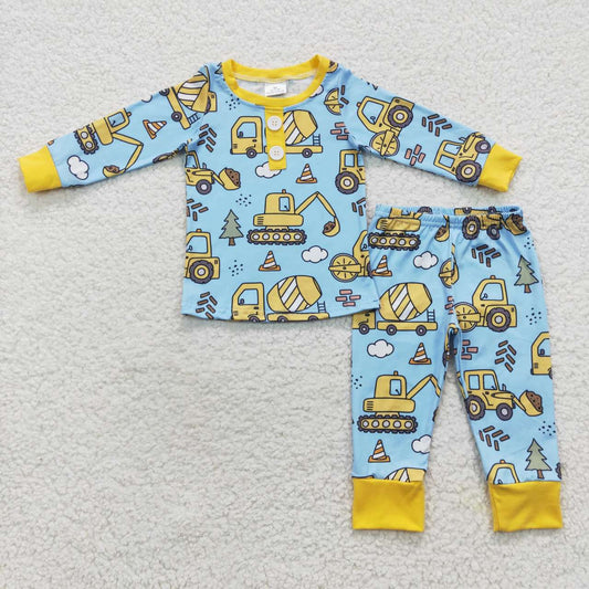 boy blue truck print lounge wear sets BLP0243