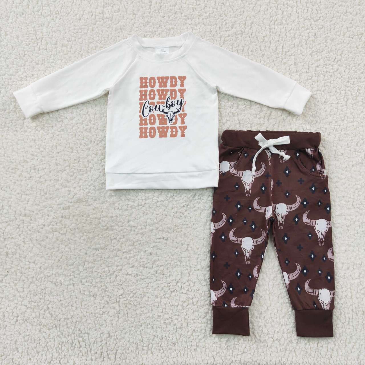 boy howdy cowboy letter print fall wear sets BLP0249