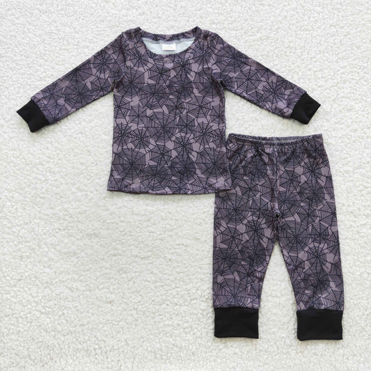 boy Halloween sipderweb print lounge wear sets BLP0260