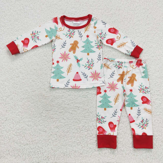 boy Christmas tree cookie print lounge wear sets BLP0264