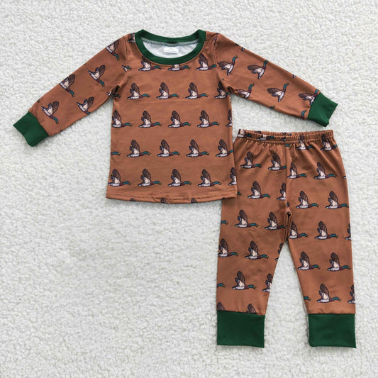 boy brown duck print lounge wear sets BLP0265