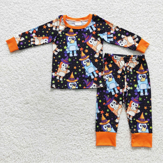 boy black star dog print lounge wear sets BLP0273