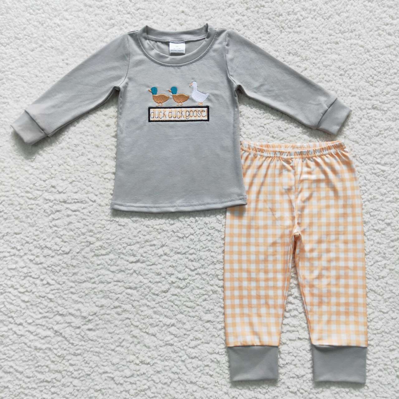 Sibling Baby Boys Embroidery Ducks Top Pockets Pants Hunting Clothes Sets