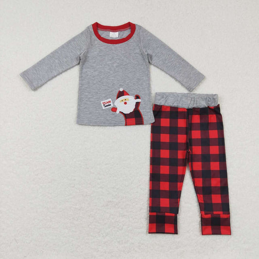 BLP0393 baby boys embroidery santa claus clothes suits