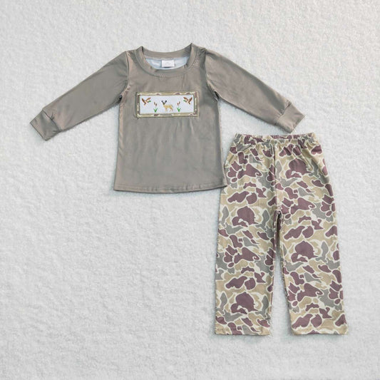 BLP0368 boy clothes Embroidered Mallard Elk boy outfit