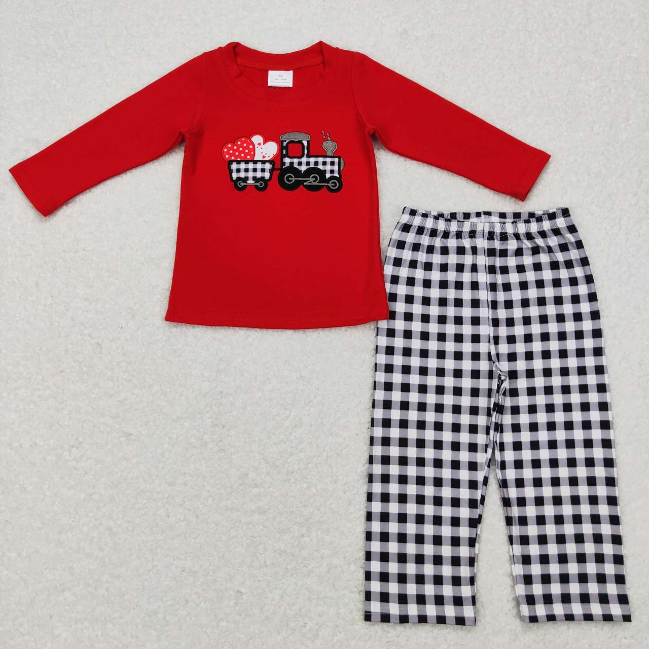 BLP0403 boy clothes embroidered Love tractor boy Valentine's Day outfit