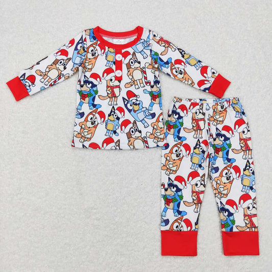 BLP0413 boy cartoon dog pattern boys christmas pajamas