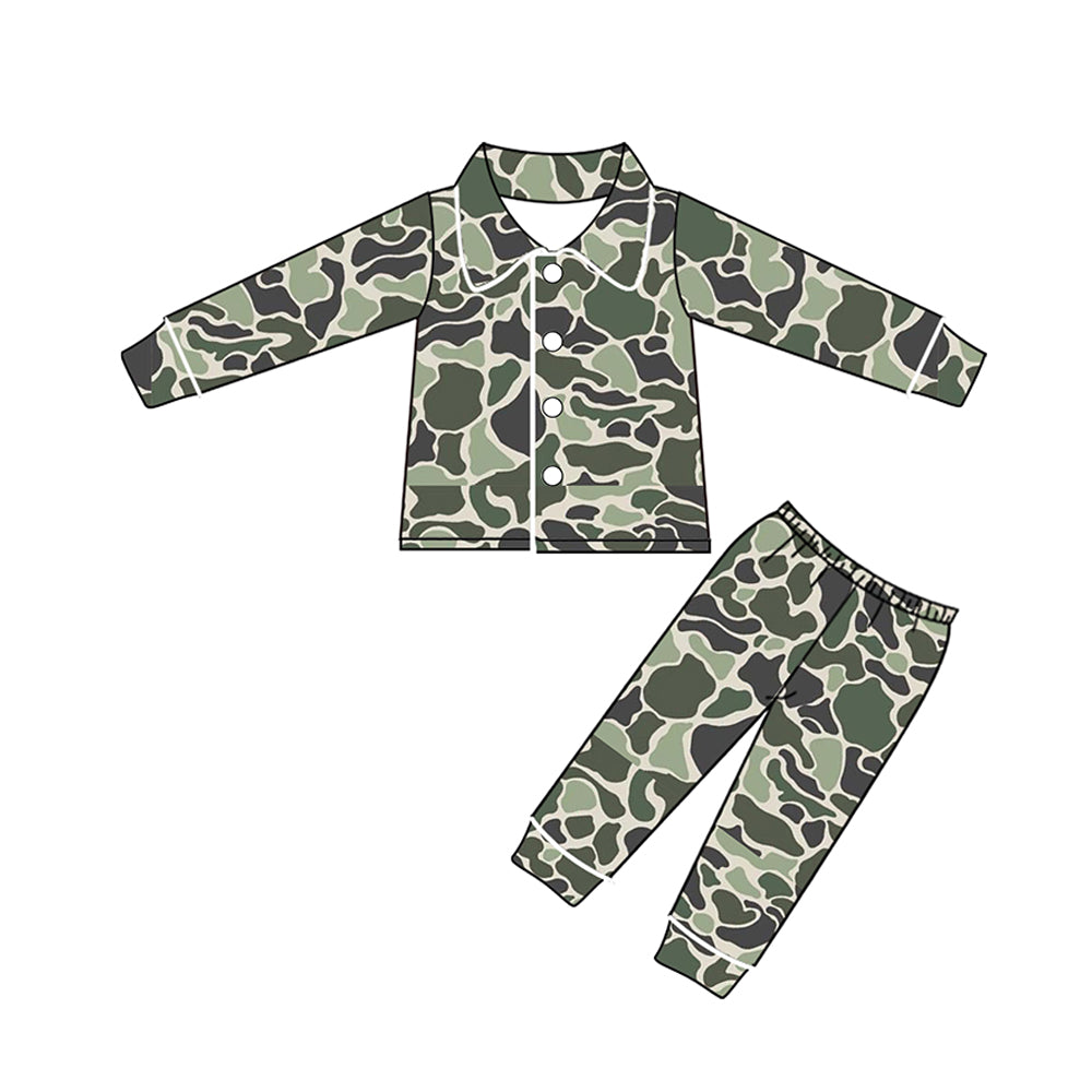 pre-order BLP0422 toddler boy clothes camouflage pajamas set