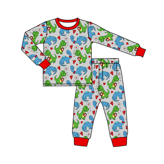 pre-order BLP0431 boy clothes Dinosaur Heart boy Valentine's Day outfit