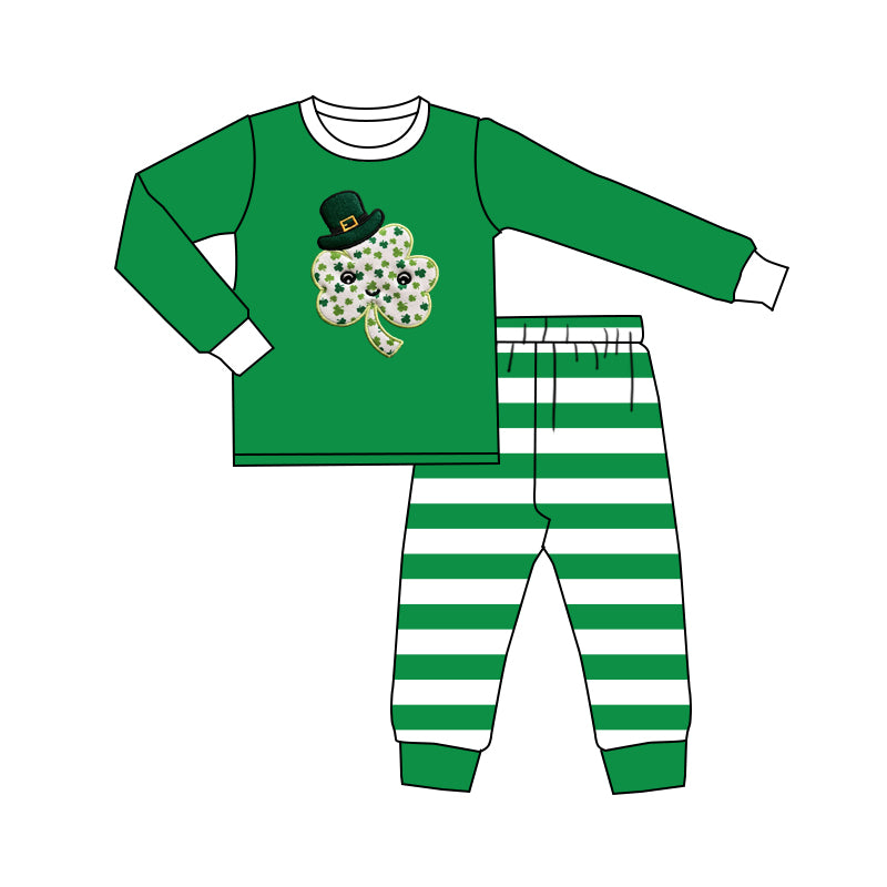 BLP0439 pre-order kids clothes boys St. Patrick's Day pajamas