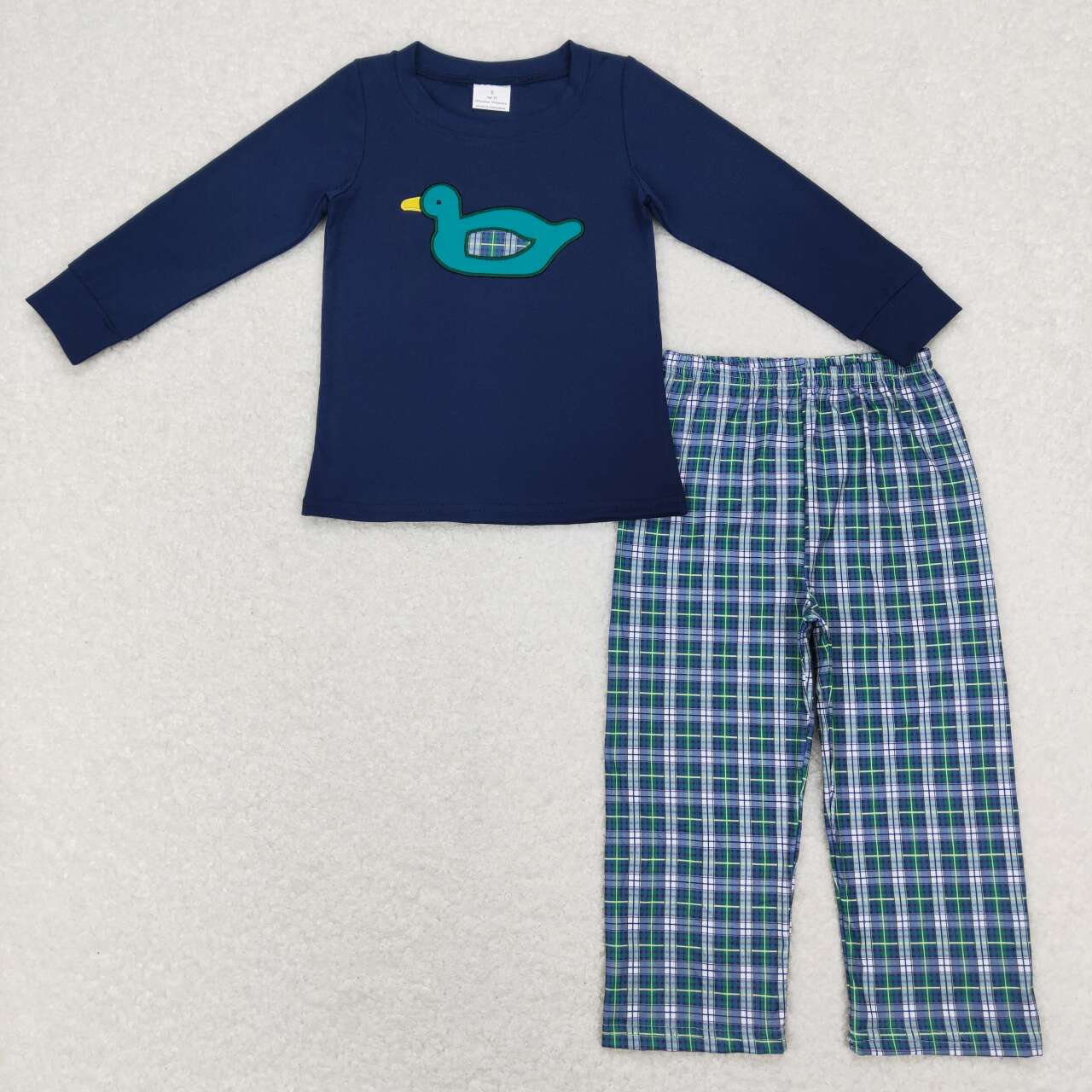 BLP0440 boy clothes mallard plaid baby boy winter outfit