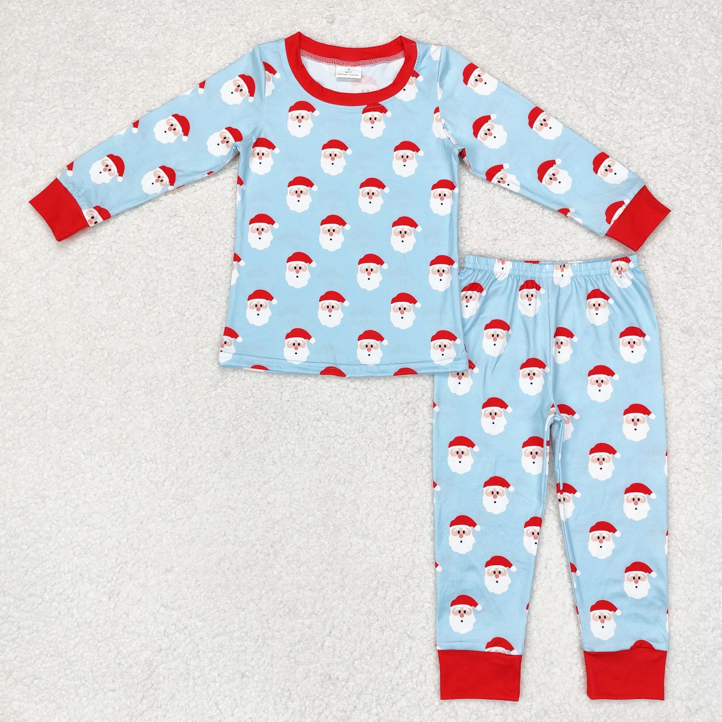 Sibling Baby Boys Girls Christmas Hats Santa Top Pocket Pant Pajamas Sets