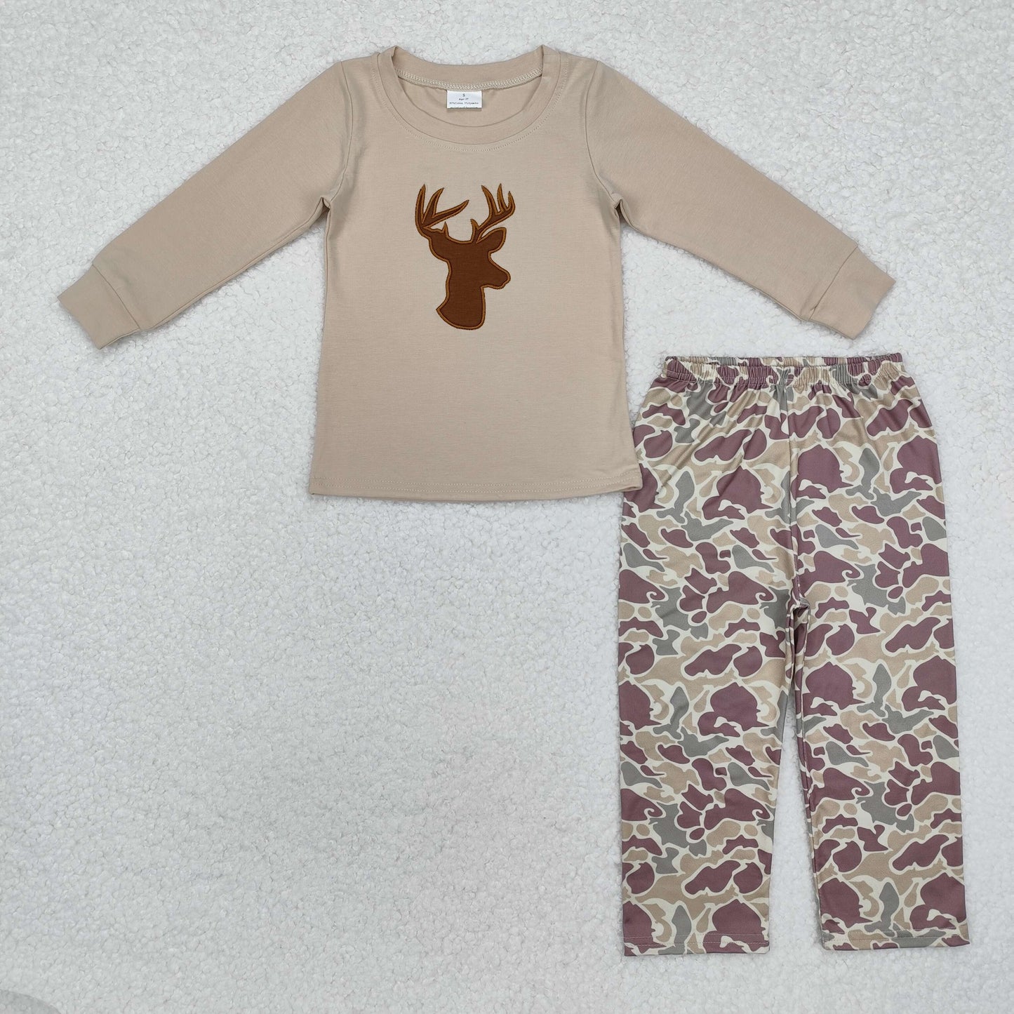 Sibling Baby Boys Embroidery Camo Deer Dogs Ducks Top Pockets Pants Hunting Clothes Sets