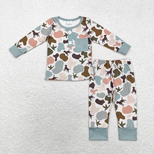 BLP0669 toddler boys clothes duck camouflage pajamas sets