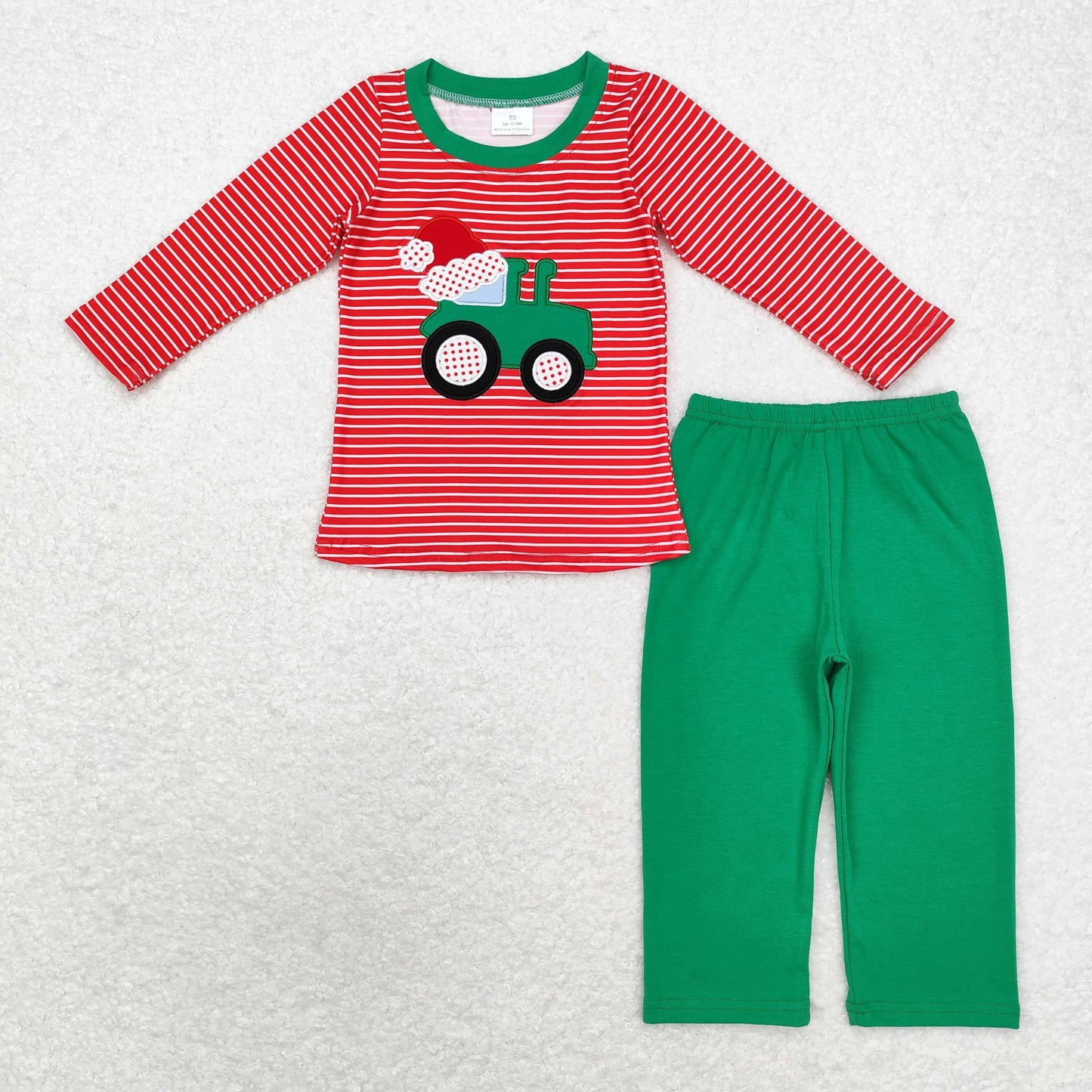 Sibling Baby Boys Girls Embroidery Trucks Santa Milks Top Pants Christmas Clothes Sets