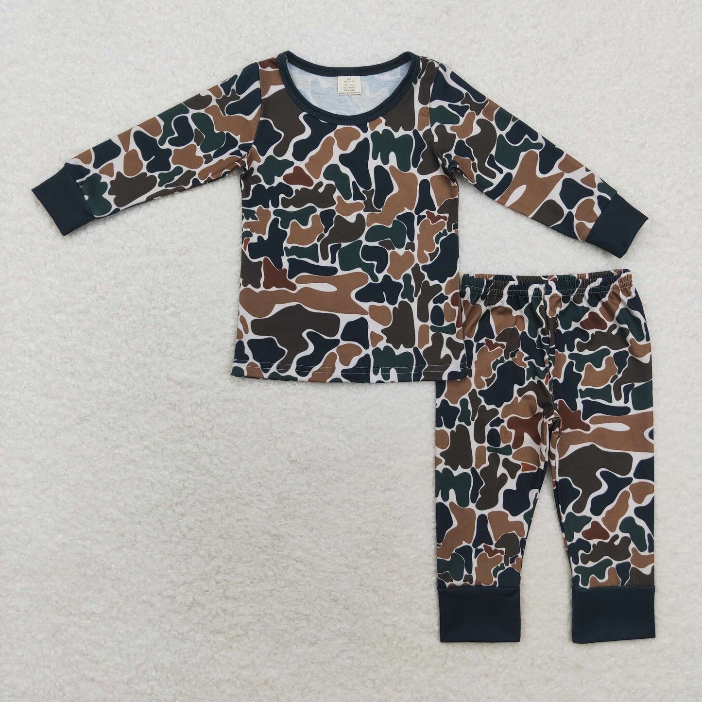 Sibling Baby Boys Camo Print Top Pants Western Bamboo Pajamas Clothes Sets