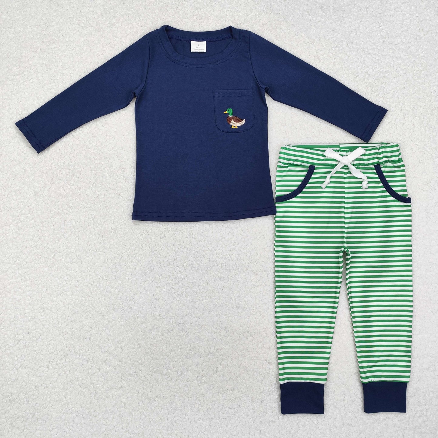 Sibling Baby Boys Embroidery Ducks Top Pockets Pants Hunting Clothes Sets