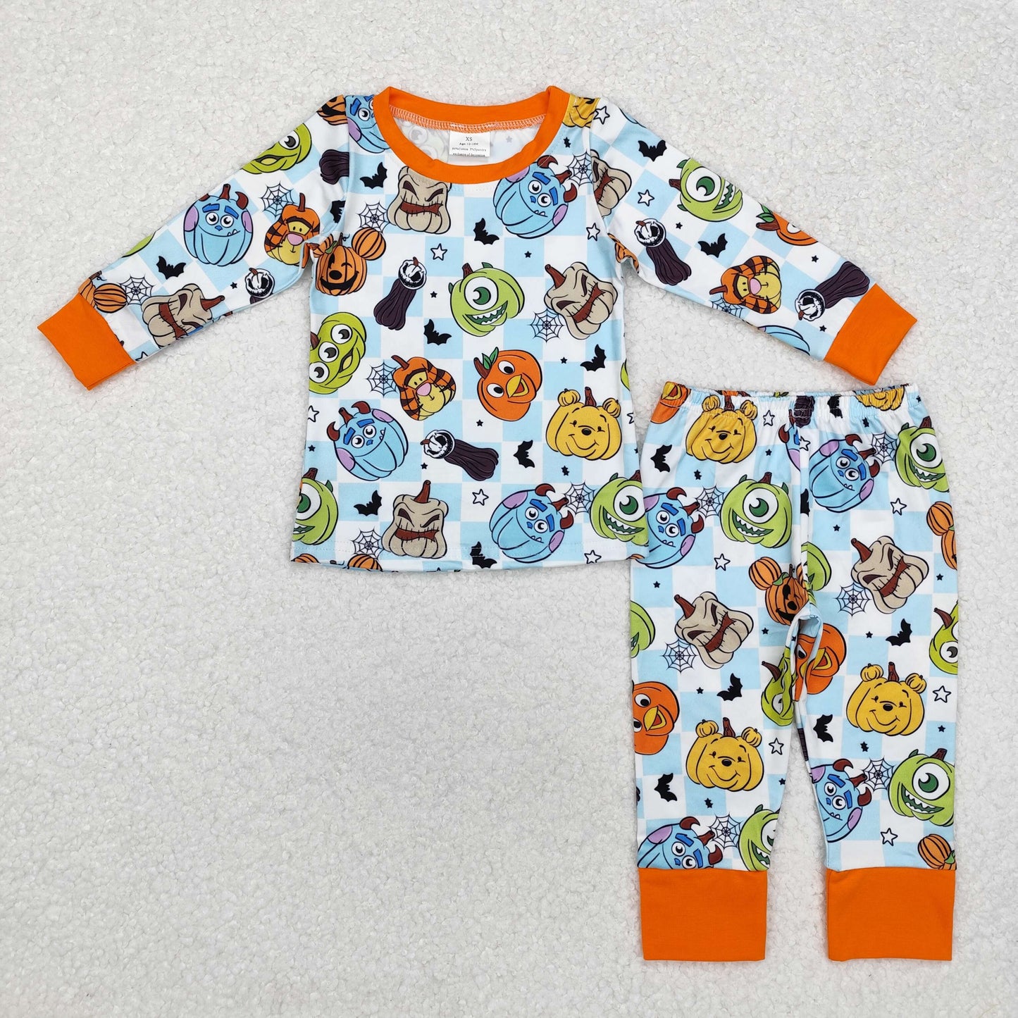 BLP0809   toddler boy clothes cartoon boy halloween pajamas winter set