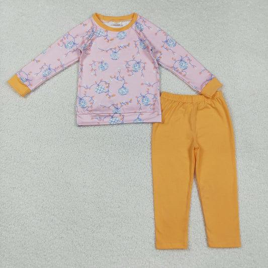 BLP0835 Baby Boys Pink Flowers Pumpkins Top Legging Pants Fall Clothes Sets