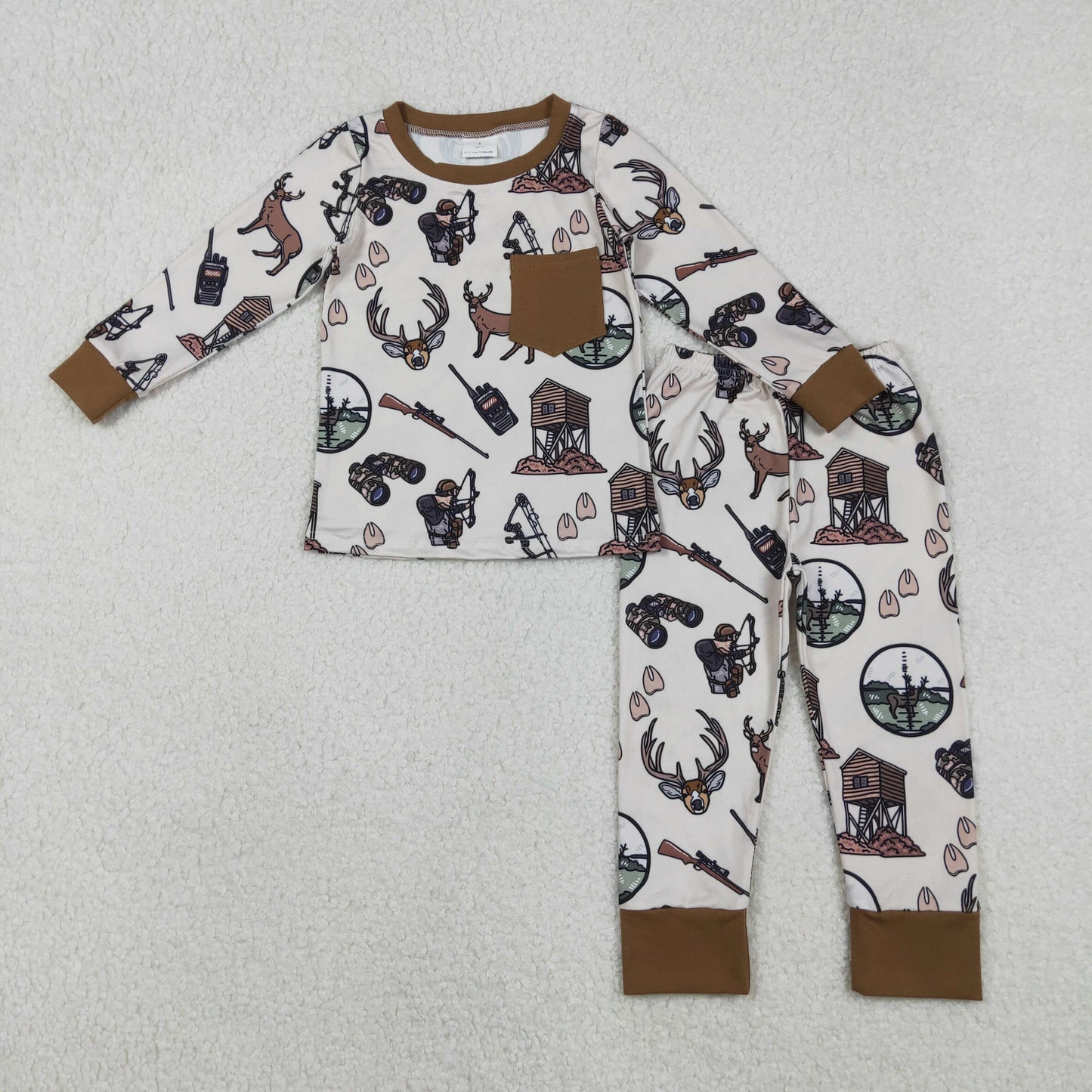 Sibling Baby Boys Southern Camo Ducks Dogs Deer Top Pants Hunting Pajamas Clothes Sets