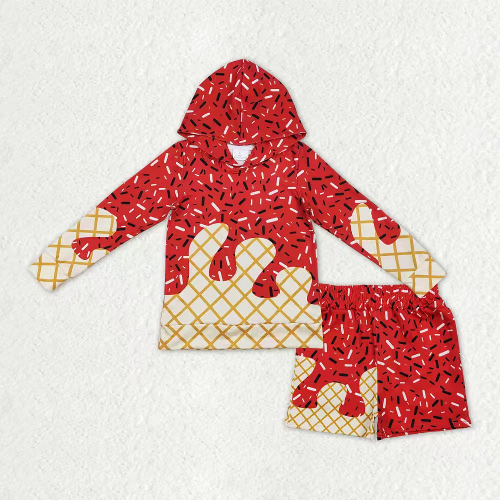 Sibling Baby Boys Sprinkles Drip Hoodies Top Shorts Team Clothes Sets