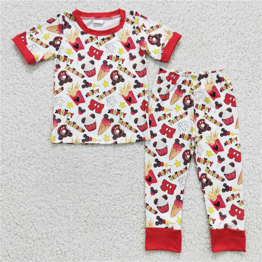 red cake boys pajamas sets BSPO0047