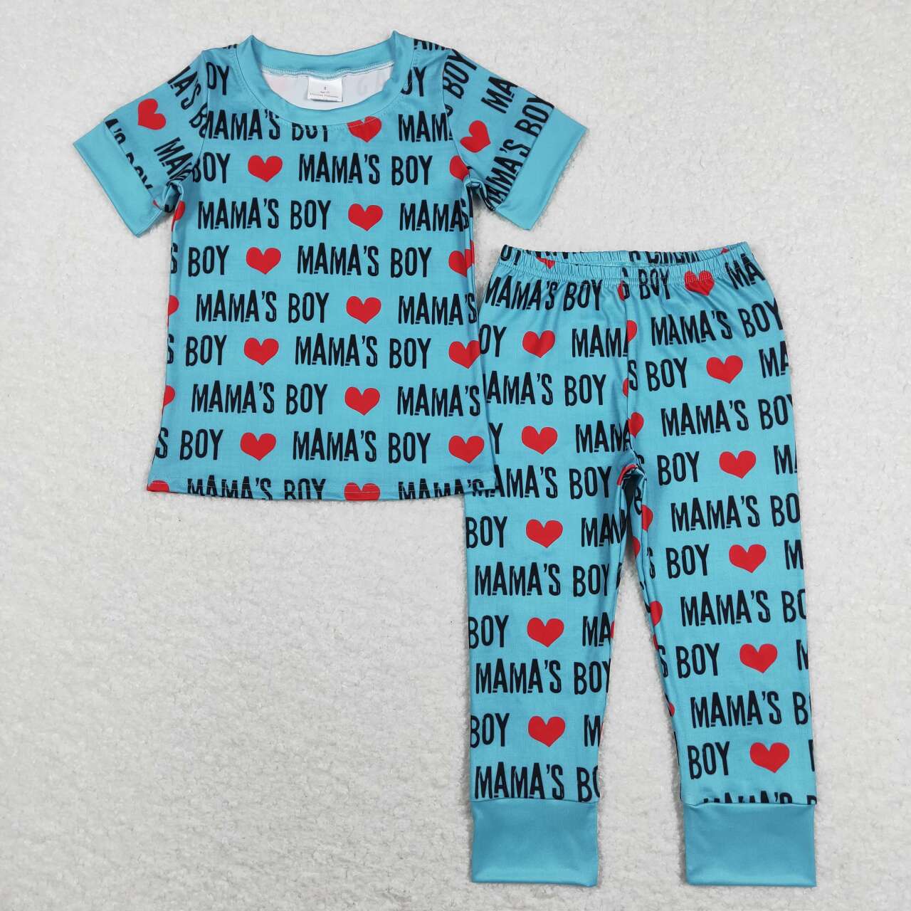 Sibling Baby Boys Short Sleeve Mama's Boy Top Legging Pants Pajamas Clothes Sets