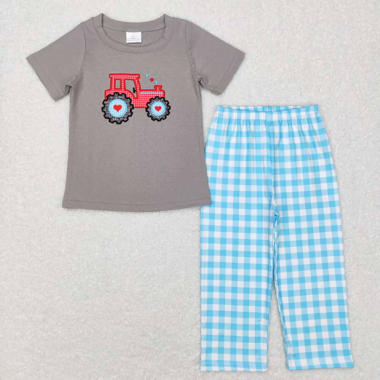 BSPO0193 baby boy Embroidered Truck Love Valentine Set