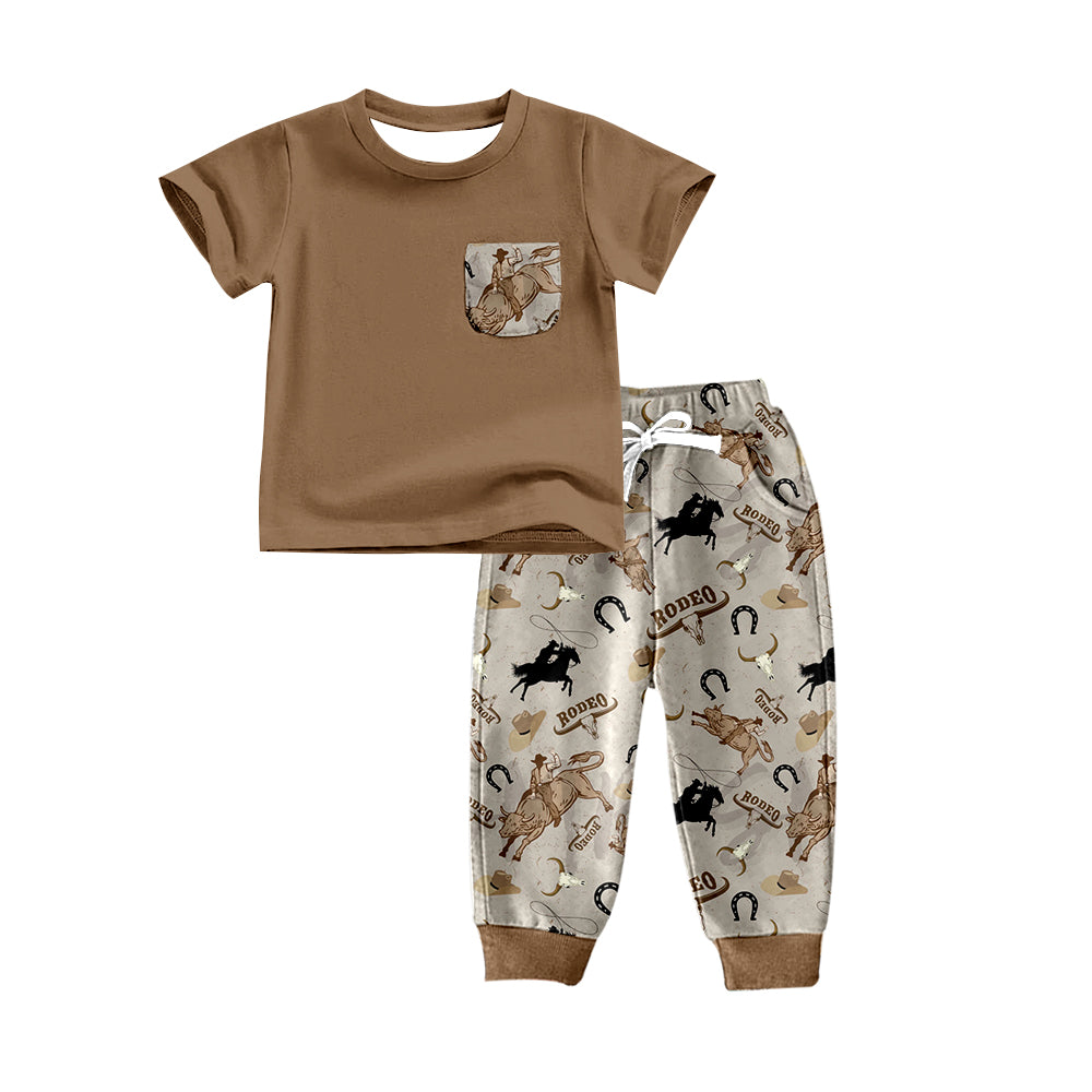 10.9 pre-order BSPO0198 boys brown cowboy bottoms sets