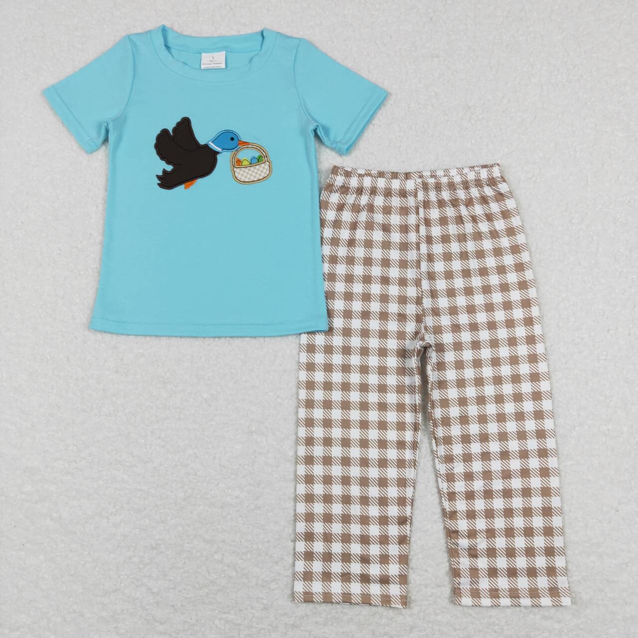 Sibling Baby Boys Embroidery Ducks Top Pockets Pants Hunting Clothes Sets