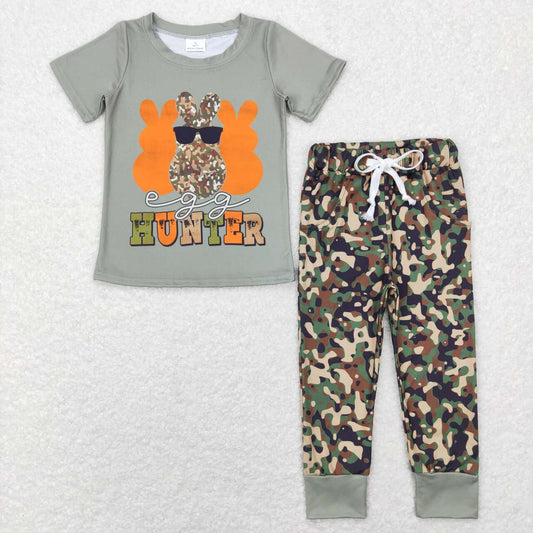 BSPO0220  baby boy clothes hunter bunny camo boy easter outfit