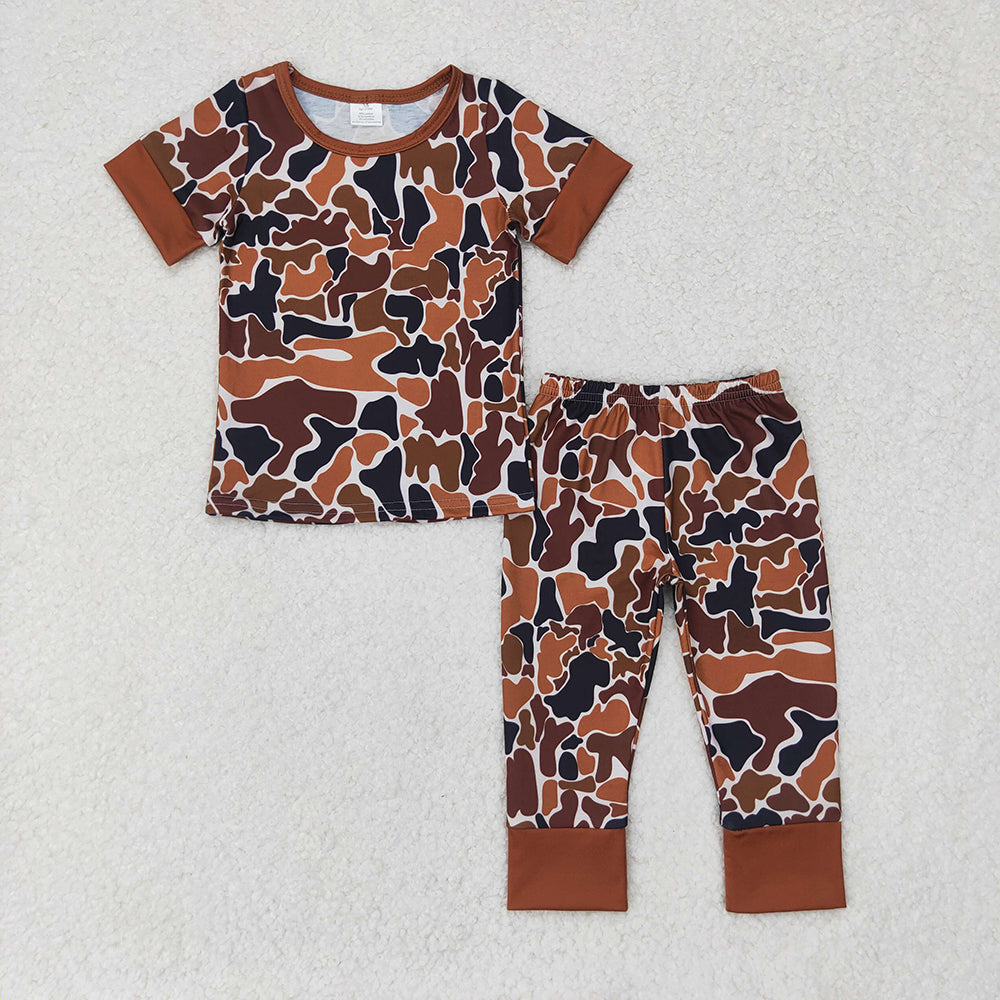 Sibling Baby Boys Camo Deer Ducks Top Pants Western Bamboo Pajamas Clothes Sets