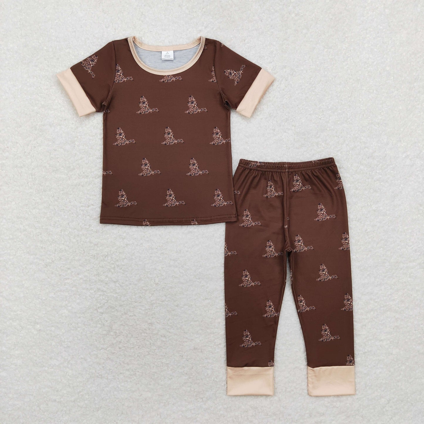 Sibling Baby Boys Camo Deer Ducks Top Pants Western Bamboo Pajamas Clothes Sets