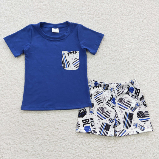 boys USA flag t-shirts shorts sets BSSO0242