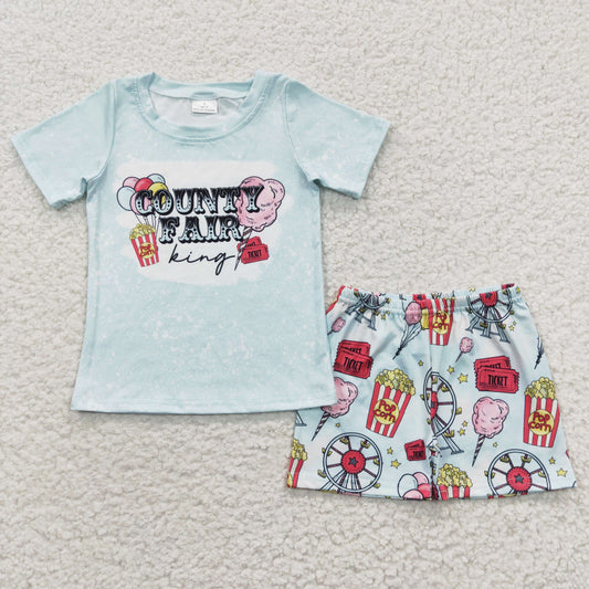 boys popcorn t-shirts shorts sets BSSO0245