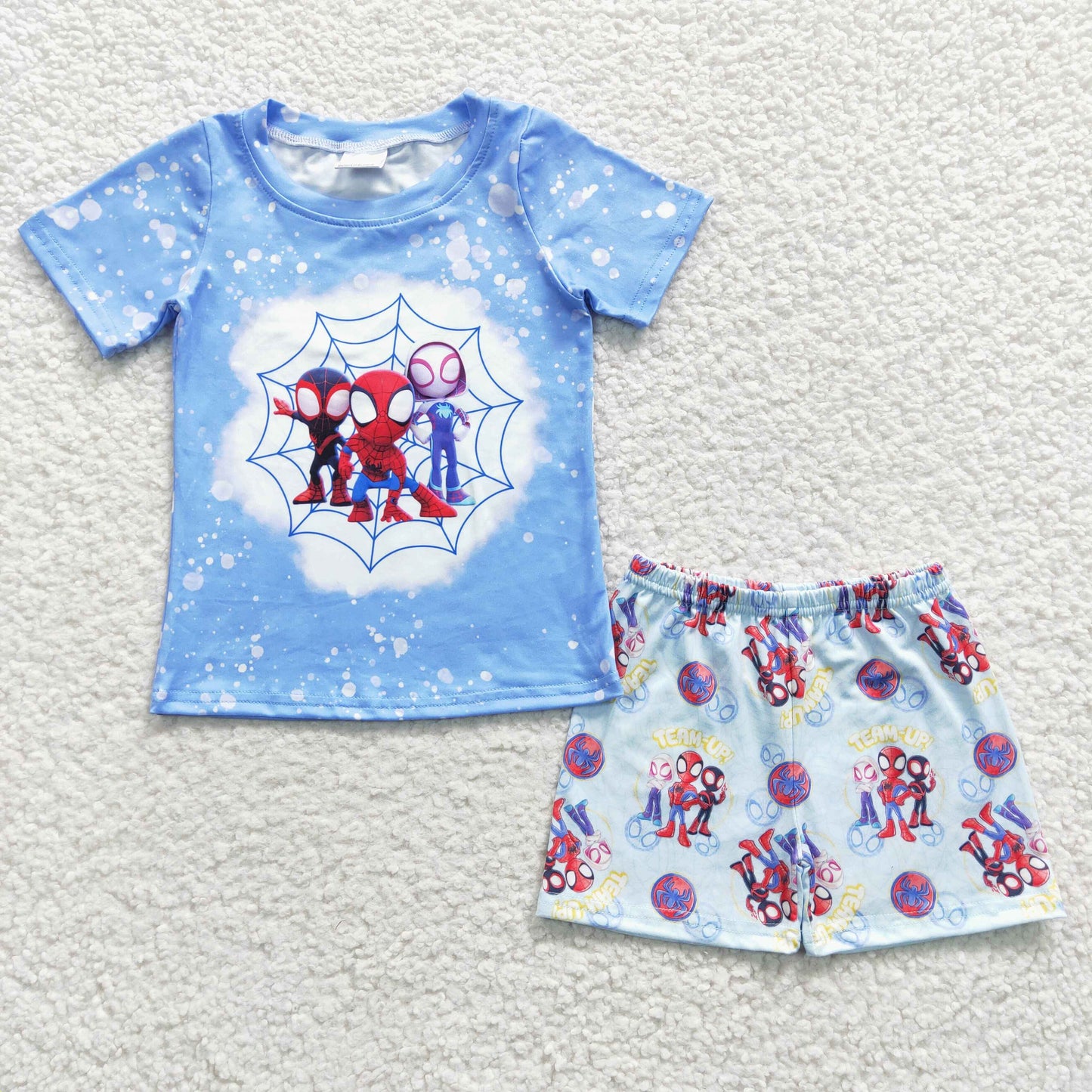 boys Spiderman t-shirts+shorts sets BSSO0246